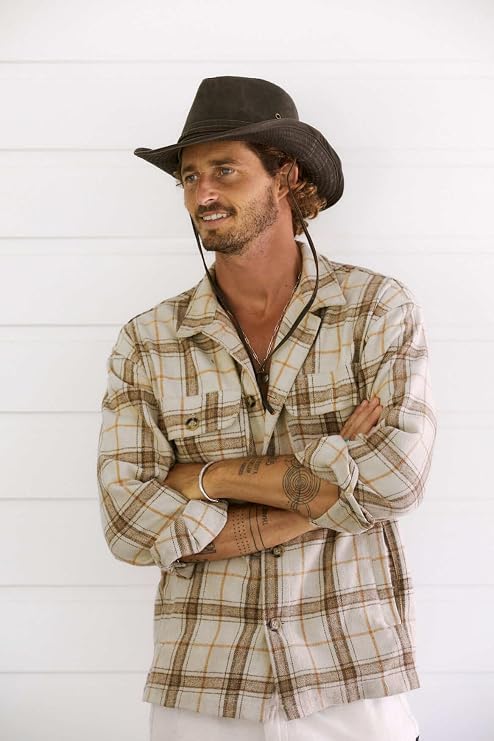 Unisex-Adults Bounty Hunter Water Resistant Cotton Fedora - Brown