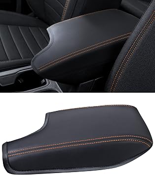 Sinvanho Console Cover for Subaru 2018-2023 Crosstrek /2017-2023 Impreza | PU Leather Center Arm Rest Box Lid Protective Cover, Middle Console Armrest Cushion Protector Accessories, Orange