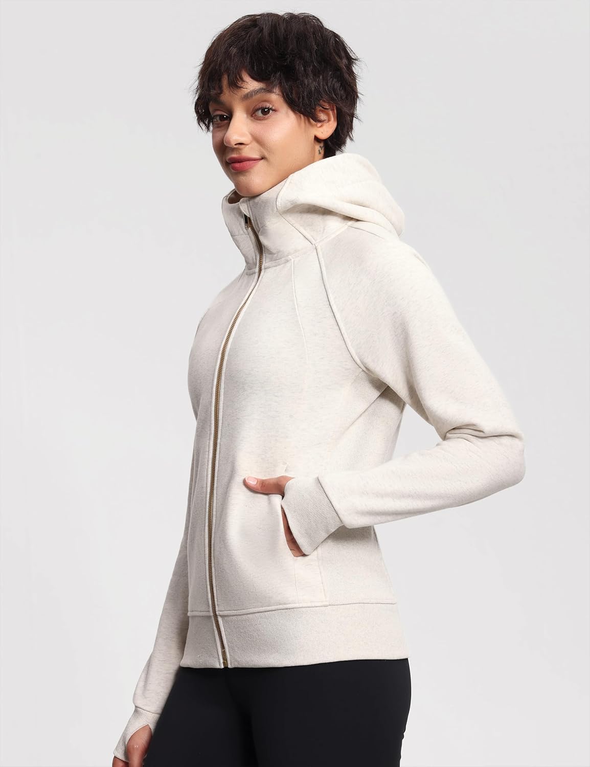 THE GYM PEOPLE Women's Zip Up Hoodies Fleece Workout Jackets Sweatshirts with Pockets Thumb Hole - Image 4