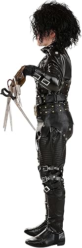 Miniatura 4 de Disfraz de Edward Scissorhands para niños Traje completo de Halloween de personaje de película para niños camisa, pantalones, guantes de tijera,