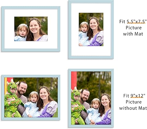 Miniatura 408 de Picrit - Juego de 12 portarretratos de 5 x 7 pulgadas para colgar en la pared o exhibir sobre una mesa, para fotos de 4 x 6 con paspartú o 5 x 7