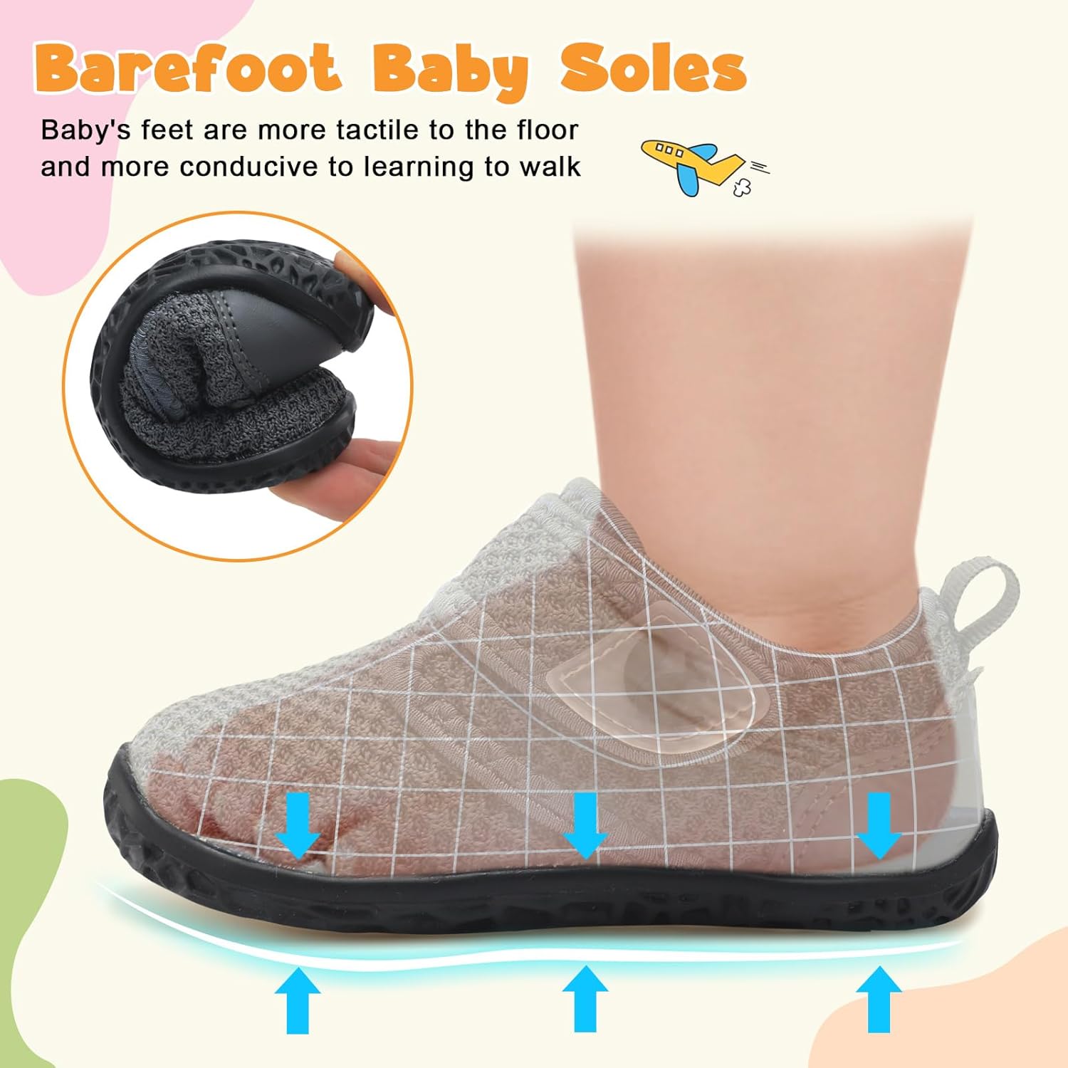 FEETCITY Baby Walking Shoes Barefoot Baby Shoes Infant Sneakers Newborn Crib Shoe Lightweight Flexible Slip On Shoe - Image 6