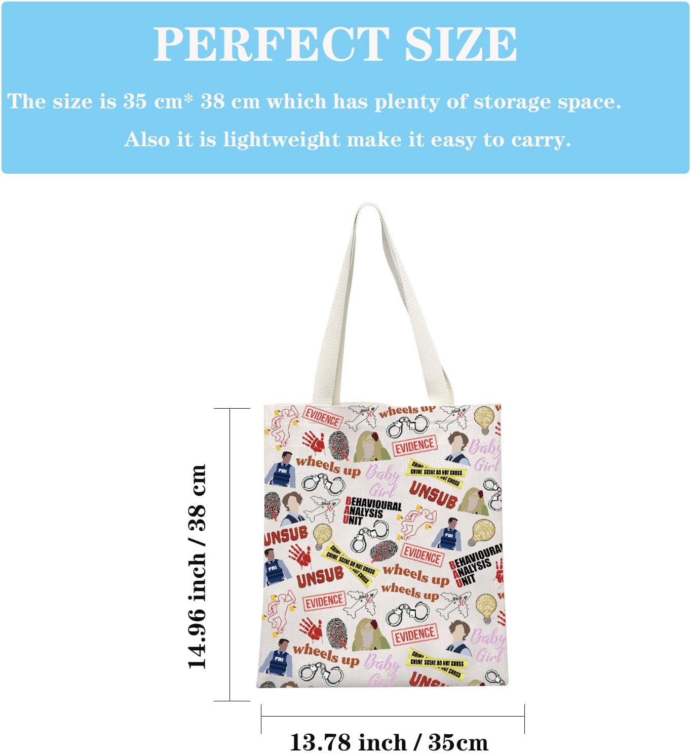 TV Show Inspired Gift TV Show Merchandise Zipper Pouch Spencer Lover Gift Crime Show Makeup Bag for Crime Fans(Crime TV Pattern Tote) - Image 2