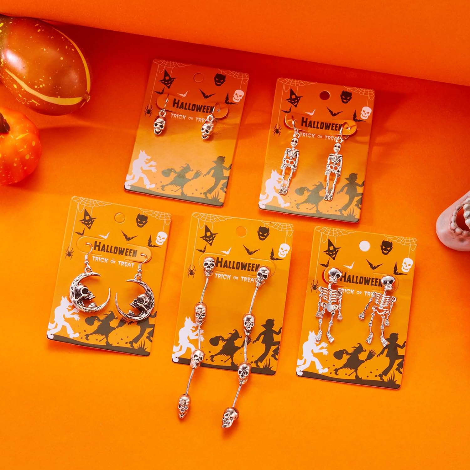 Gothic Skull Skeleton Dangle Earrings for Women Punk Halloween Drop Earrings for Halloween Accessories - Image 7