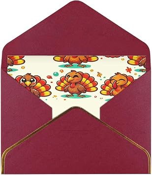 Blank Greeting Cards With Thanksgiving Cute Turkeys Envelopes For Holidays,Birthdays,Weddings,Thank You Notes