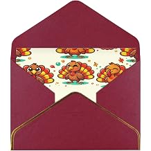 Blank Greeting Cards With Thanksgiving Cute Turkeys Envelopes For Holidays,Birthdays,Weddings,Thank You Notes