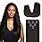 Lashey Clip in Hair Extensions Real Human Hair, 12 Inch 7pcs 120g 1B Natural Black, Straight Remy Human Hair Clip in for Black Women