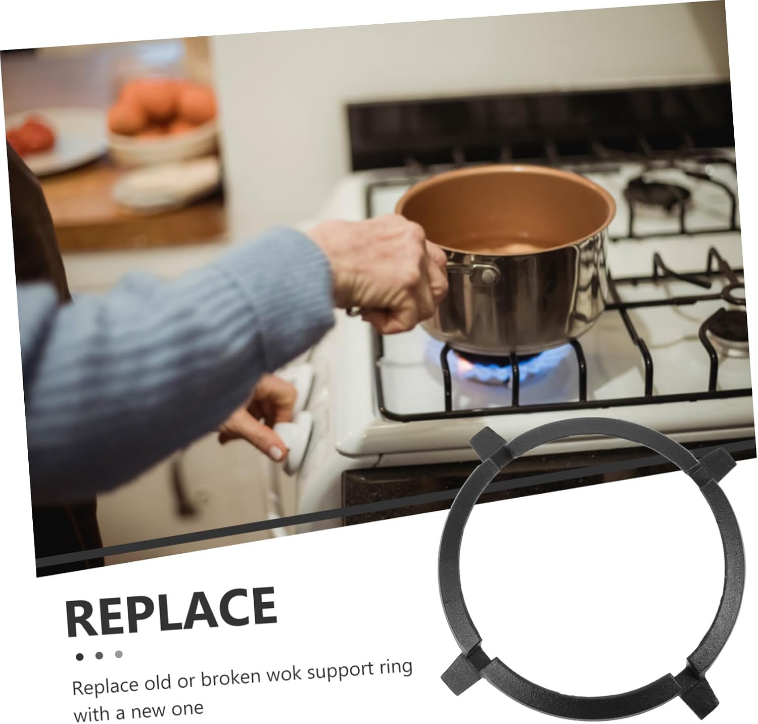 1pc Stove Protector Gas Stove Bracket Adapter Non-slip Wok Rack Support Rack for Cooking