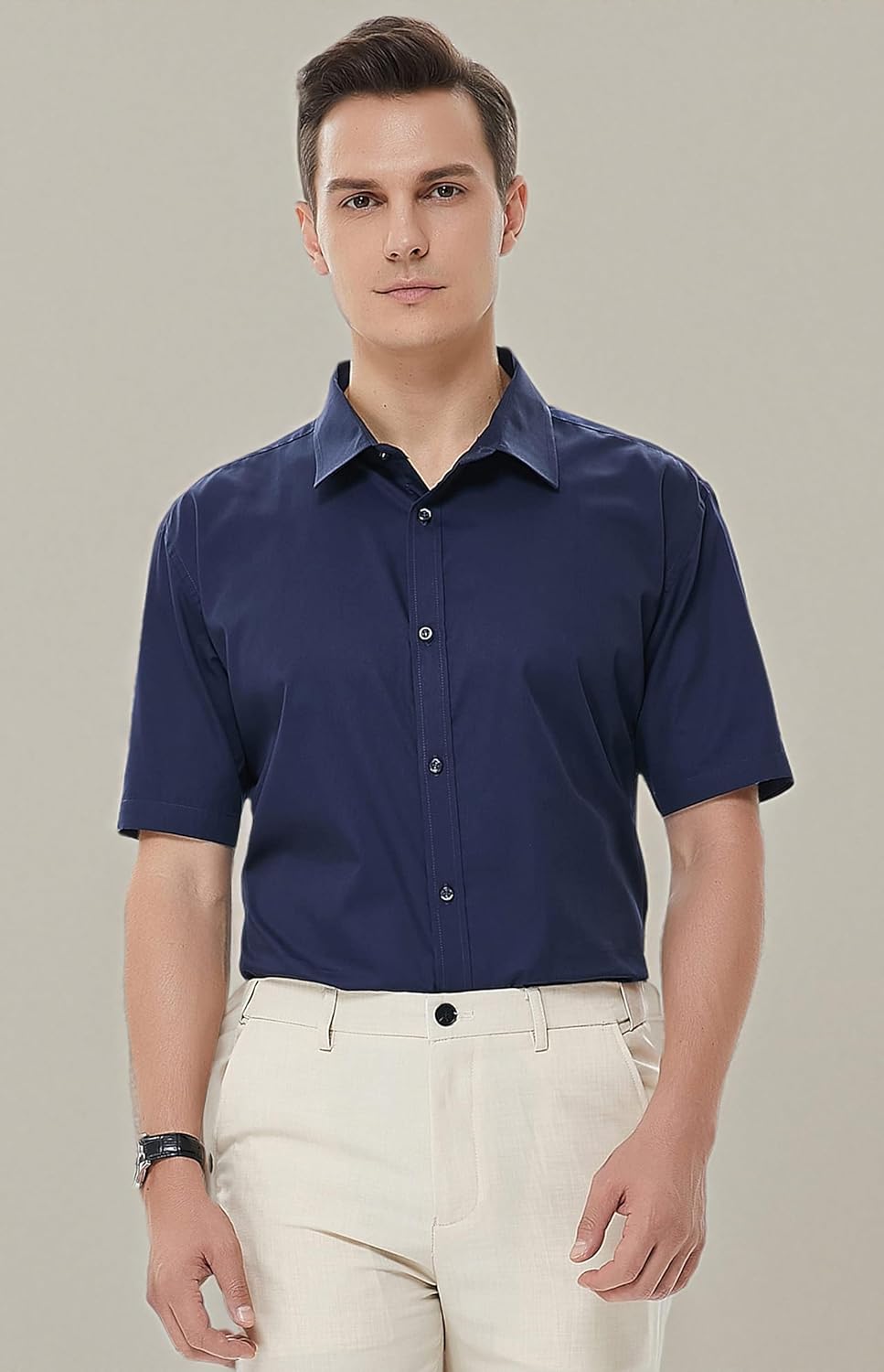 Beninos Men's Short Sleeve Dress Shirt - Image 5