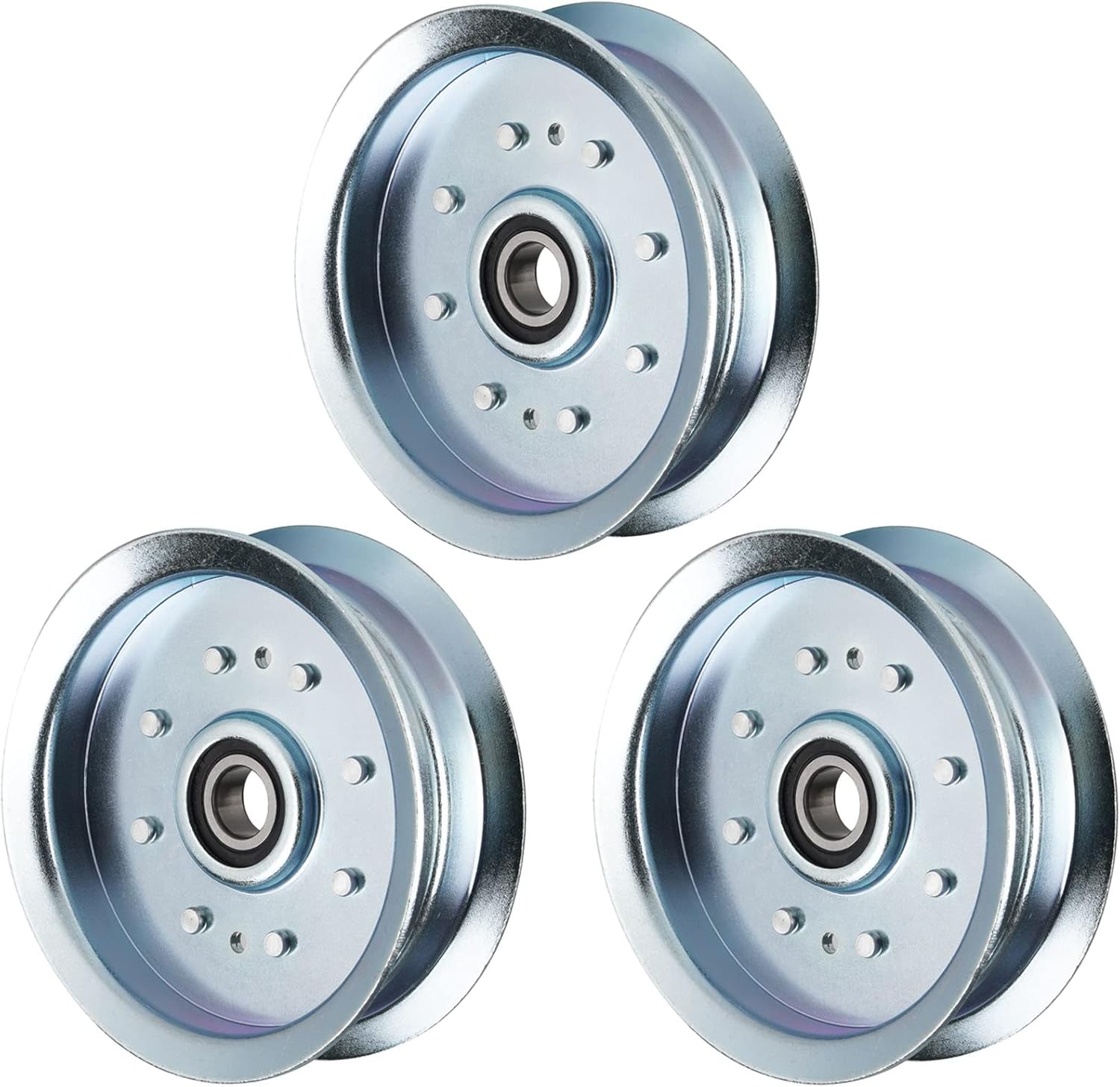 Flat Idler Pulley for John Deere D170 D100 L118 X105 X110 D110 D125 Cub Cadet RZT-L54 XT1-LT42 XT1-LT46 XT2-LX46 756-05034A GY20629 GY22082 3 Pack
