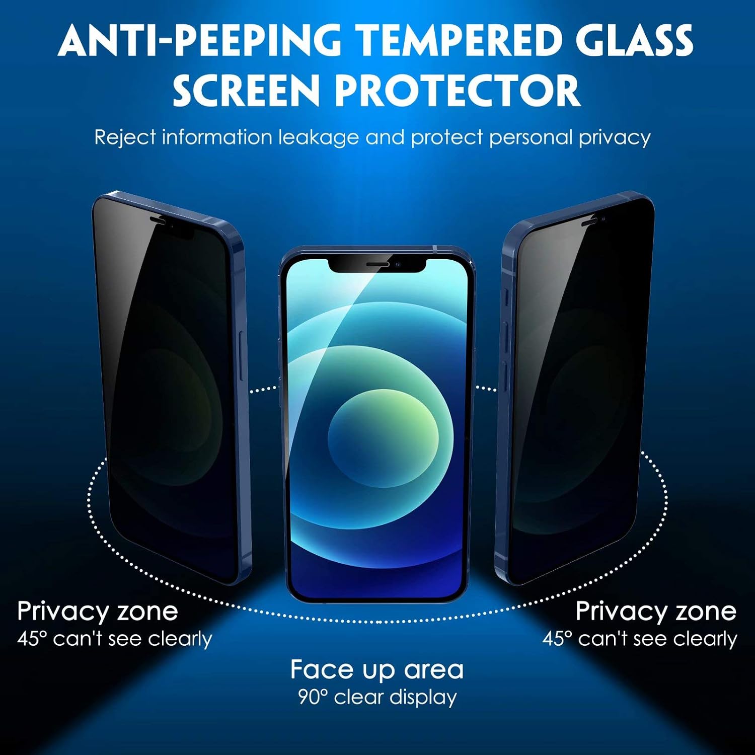UniqueMe [2 Pack] Compatible with iPhone 12 and iPhone 12 Pro 6.1-inch Privacy Screen Protector Tempered Glass, Anti Spy [Easy Installation Frame] [Precise Cut Out] HD Bubble Free