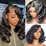 13x6 Lace Front Wigs Human Hair - 200% Density 14 Inch Body Wave Lace Front Wigs for Women HD Transparent Glueless Wigs Human Hair Pre Plucked with Baby Hair