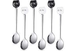 6 Pieces Cat Coffee Spoon Cute Stainless Steel Cat Head Spoon, Lovely...