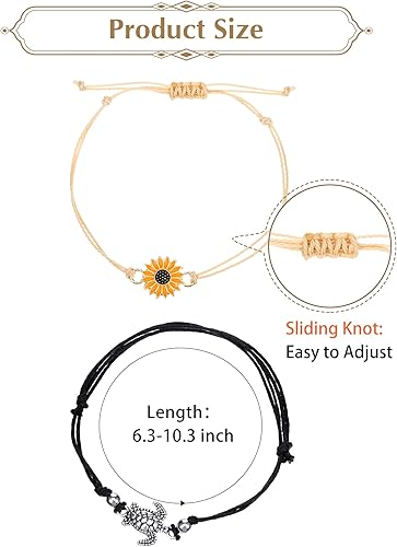 Miniatura 2 de Hicarer 21 pulseras de olas surfistas ajustables e impermeables hechas a mano para la amistad, joyería para mujer