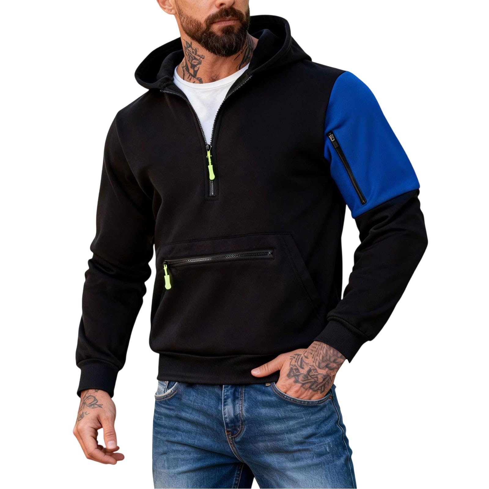 Sudadera con capucha corta holgada que soluciona el frío con solapa semicerrada cómoda 5