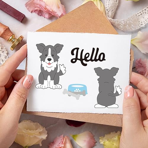 Miniatura 5 de BENECREAT 5 juegos de troqueles de metal para perros de animales, troqueles de corte de hueso de perro con espejo para hacer tarjetas, álbumes de