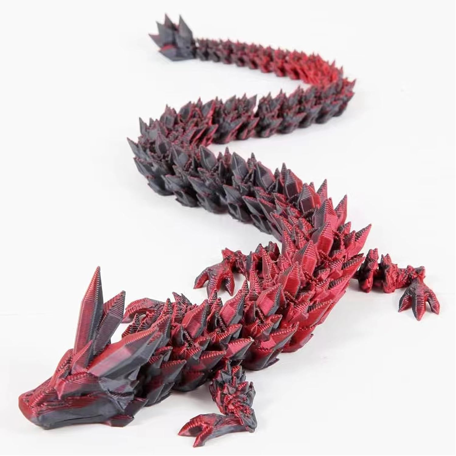 3pcs 12in 3D Printed Crystal Dragon,3D Printed Flexible Articulated Dragon,Home Office Decor Executive Desk Toys, Fidget Toys for Autism/ADHD
