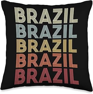 Brazil Indiana Brazil IN Retro Vintage Text Throw Pillow
