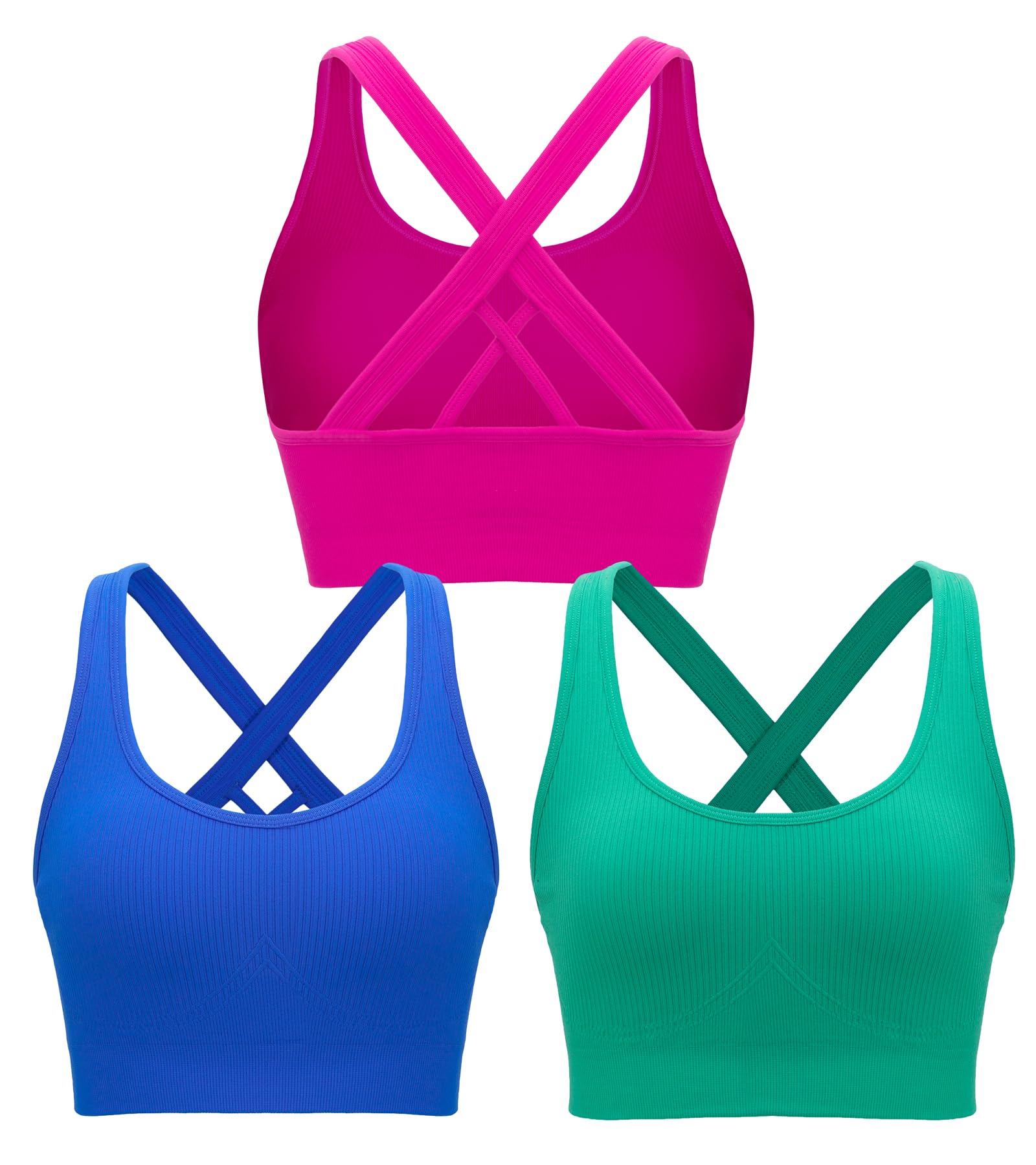 RUNNING GIRL Sports Bra for Women High Support, Criss-Cross Back Padded Strappy Sports Bras Yoga Bra with Removable Cups