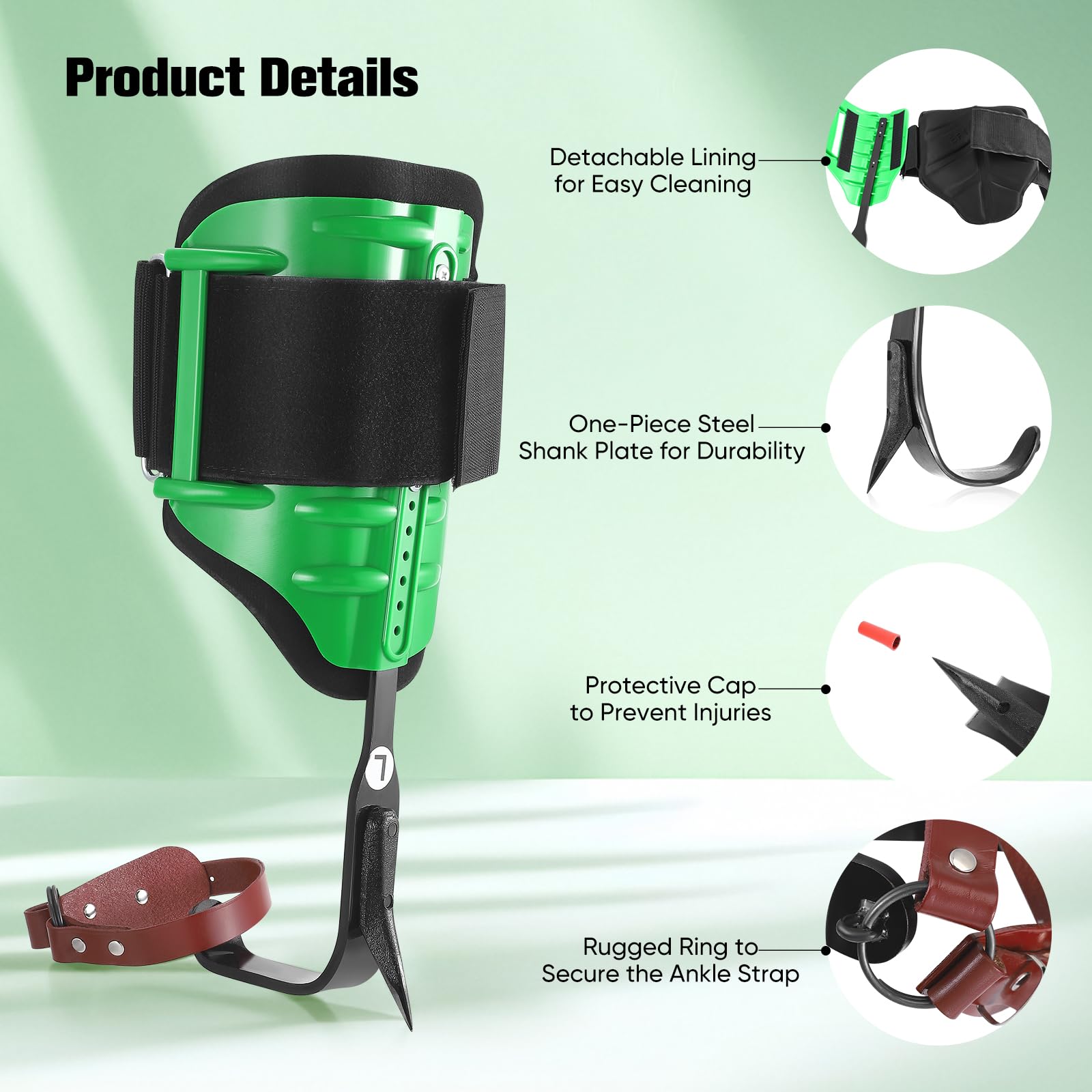 Strumento di arrampicata albero, Ramponi Tree Climber Set Altezza Polpaccio Regolabile, Semplice da Usare per Raccogliere Frutta,elettricista di raccolta all'aperto speciale