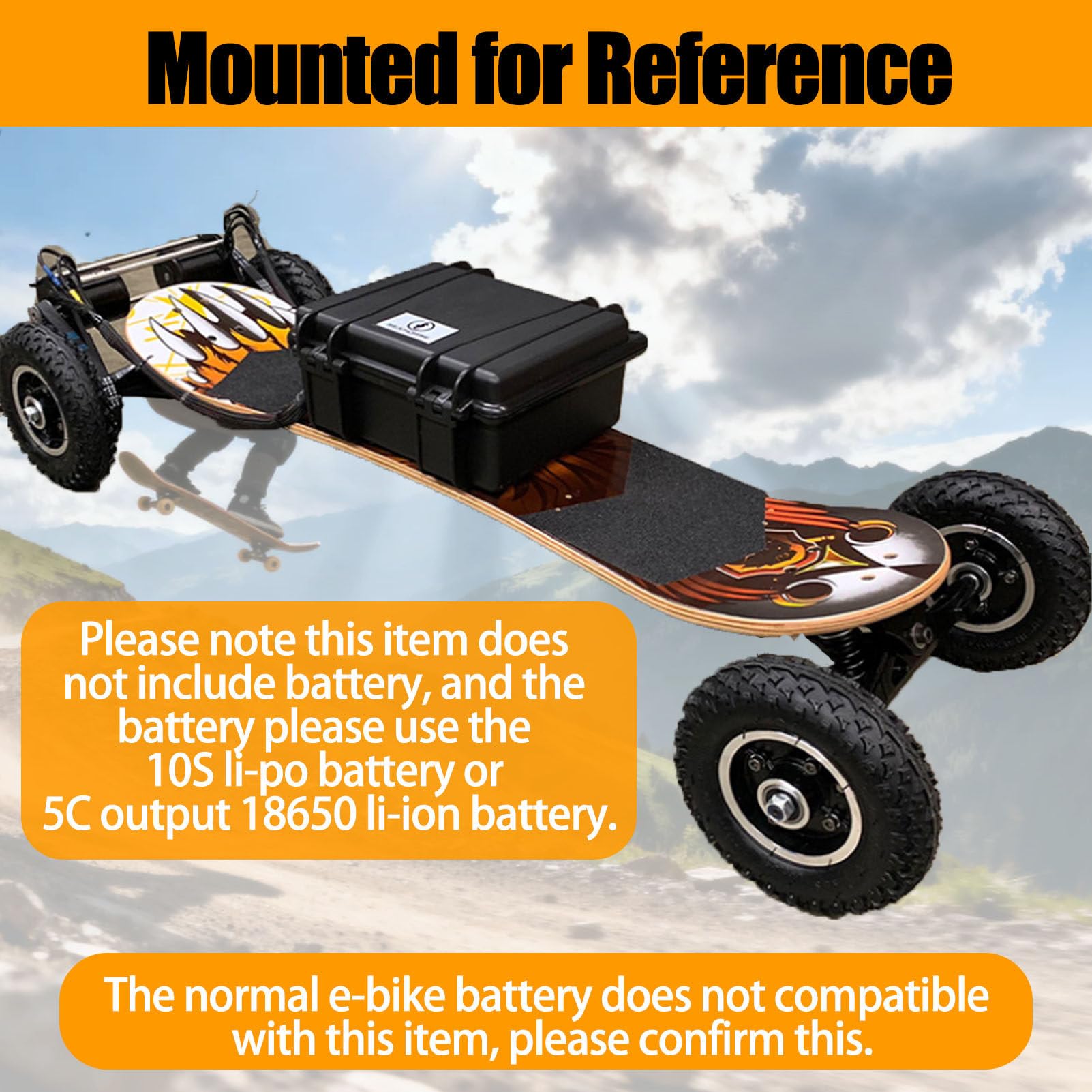 Kit di Conversione per Skateboard Elettrico 4wd, Set Motore Fuoristrada da 1650 W, con Telecomando, per Fuoristrada E Mountain Board 2WD-NoRemote
