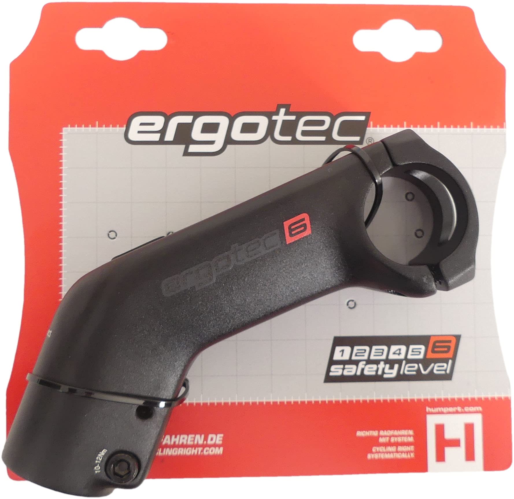 Wilhelm Humpert Ergotec Potence Noir 110 mm, Ø 28,6 mm/Ø 31,8 mm