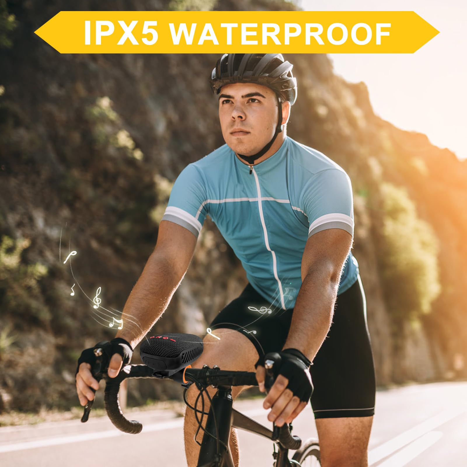 Portable Bluetooth for Bike, IPX5 Waterproof Wireless Traveling Bicycle Speakers, Integrated Design Bicycle Speaker with Loud Sound for Riding, TWS Mini Outdoor Speaker — view 3