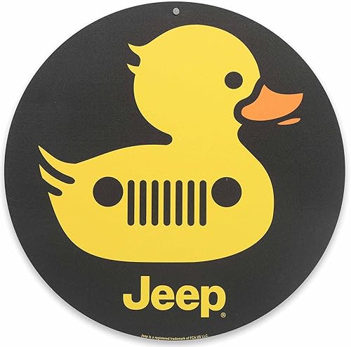 Letrero de metal para Jeep Grille Duck  Divertida decoración de pared de pato Jeep para garaje, tienda o cueva de hombre
