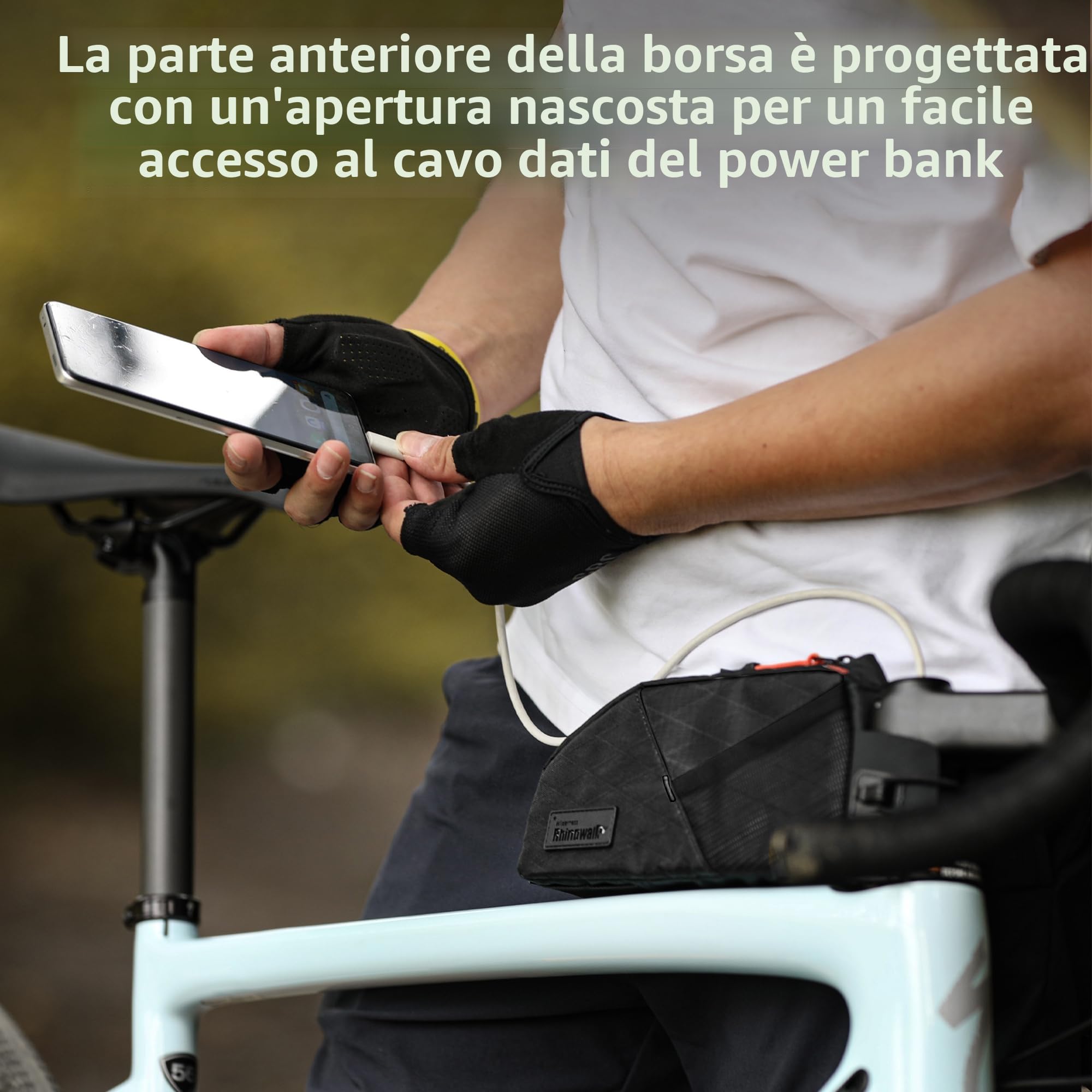 Rhinowalk Borsa per telaio bici Borsa triangolare per bicicletta Sotto Tubo Superiore Custodia anteriore per Touring Bikepacking