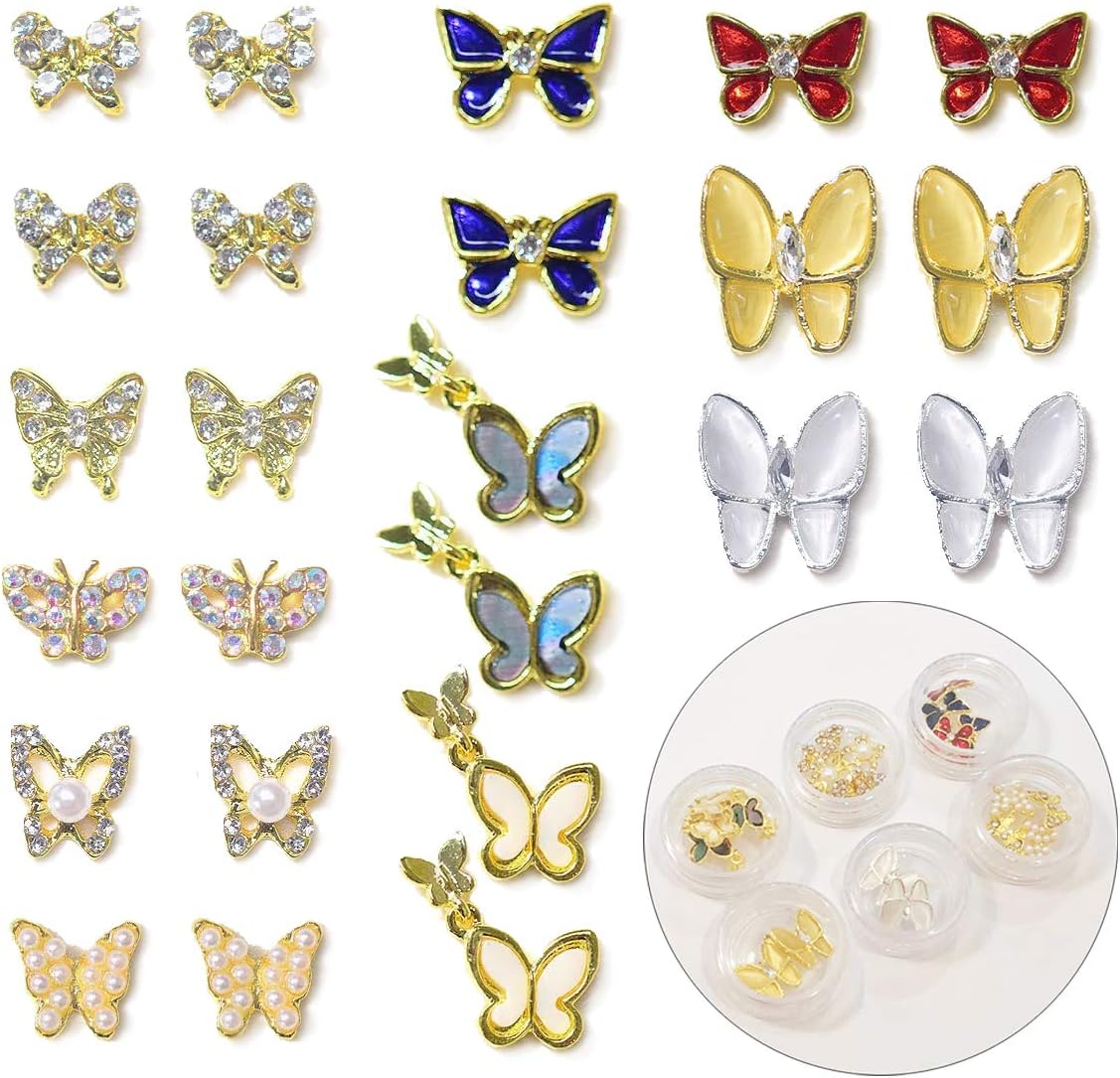 Amazon ネイルパーツ 3dデコパーツ 蝶々 ネイル パーツ Sakura 1 Jp スタッズ 通販