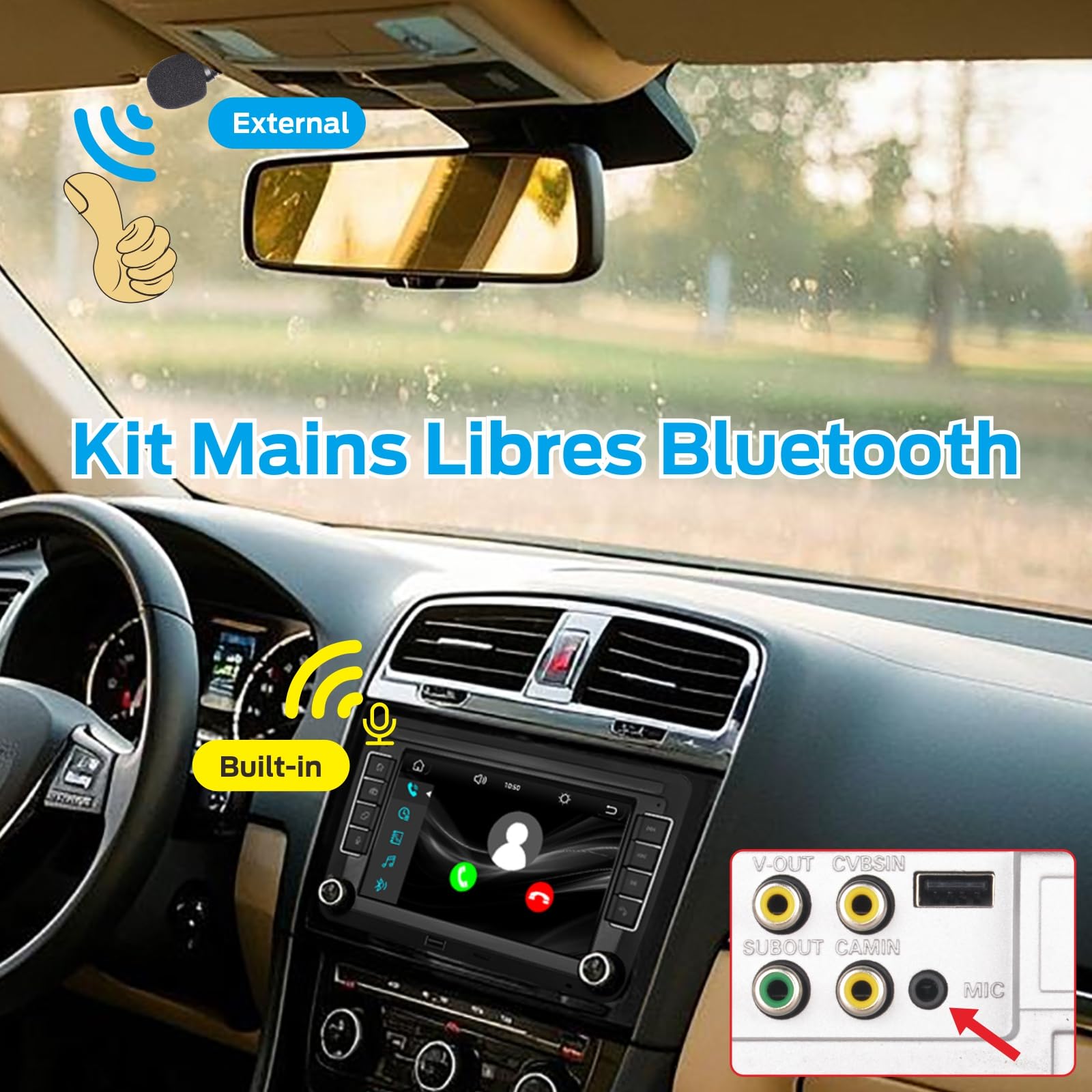Radio stéréo pour VW Passat Jetta Caddy Tiguan Touran Golf 5 6 GTI T5 EOS Polo avec Wireless Carplay Android Auto TF Card Touchscreen Bluetooth AMFM Radio