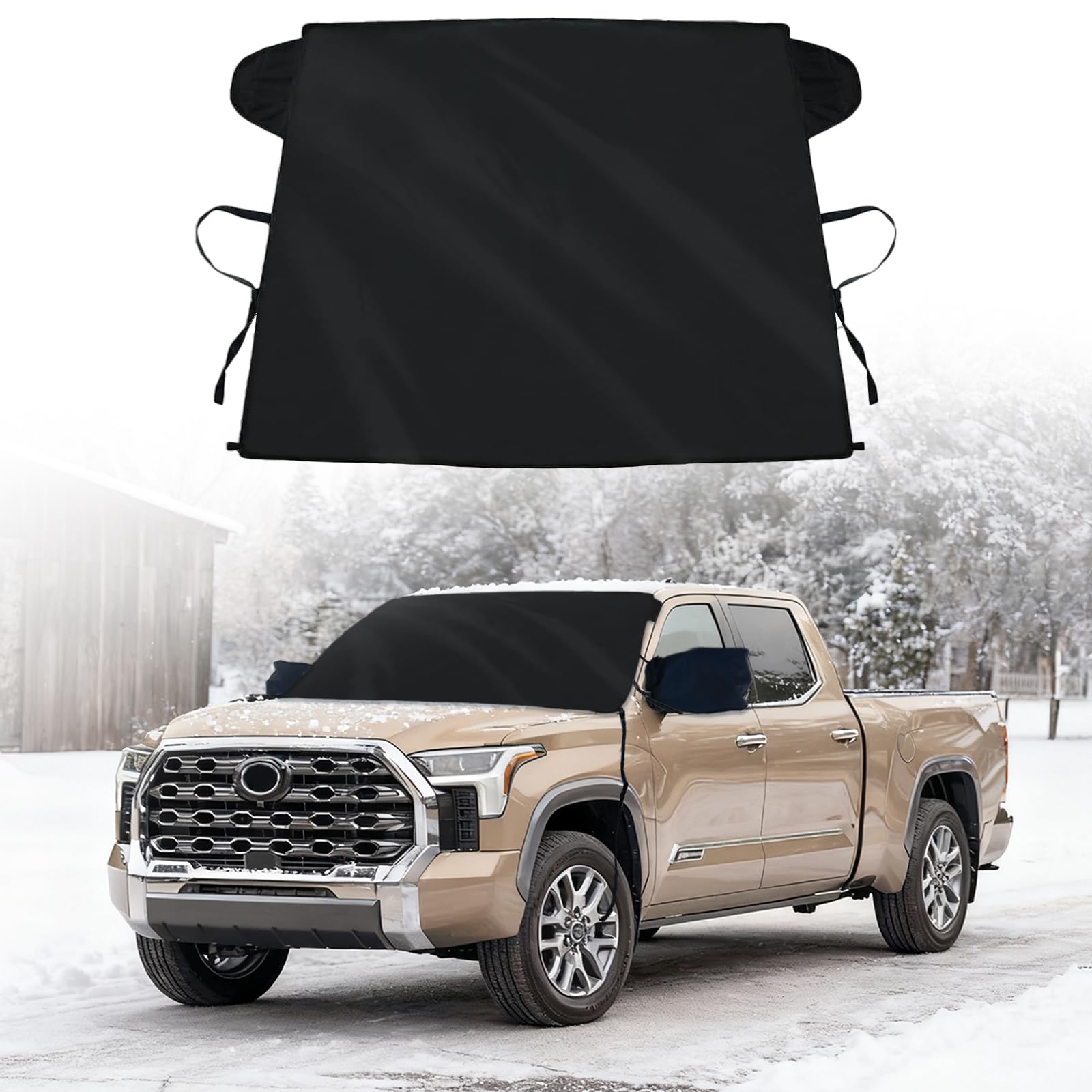 Windshield Cover for Ice and Snow for Toyota Tundra (Limited, SR5, Platinum, TRD Pro) 2022-2025 2026, Windshield Snow Cover for Truck Window Shield Protector for Snow Rain Dust Hail Protection