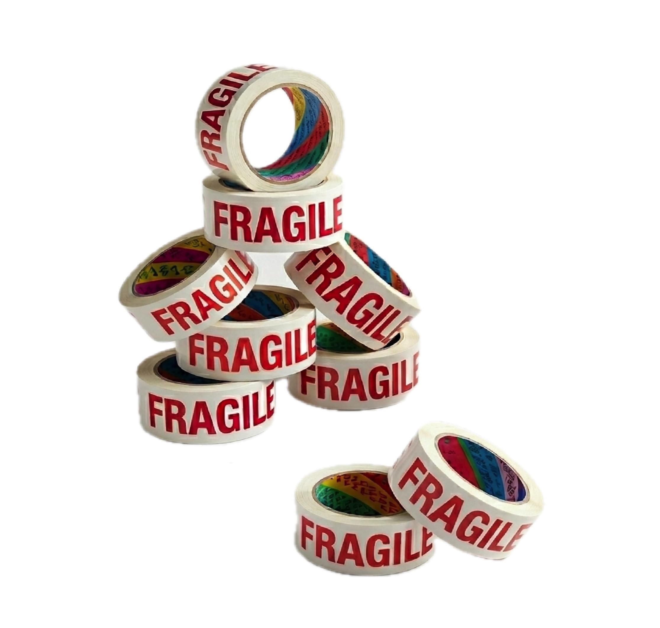 Dodici® 6 Nastro Adesivo FRAGILE 50mm x 132mt - Spessore 40 Micron Professionale - Ultra Forte, Resistente a Calore, Umidità e Raggi UV - Non si Accartoccia, Ideale per Imballaggio e Spedizioni (36)