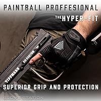 Vista 5 de Glove Station Hyper-Fit - Guantes tácticos de tiro y trabajo – Gris, Mediano – Diseño sin dedos para paintball y equipo de Airsoft para hombres