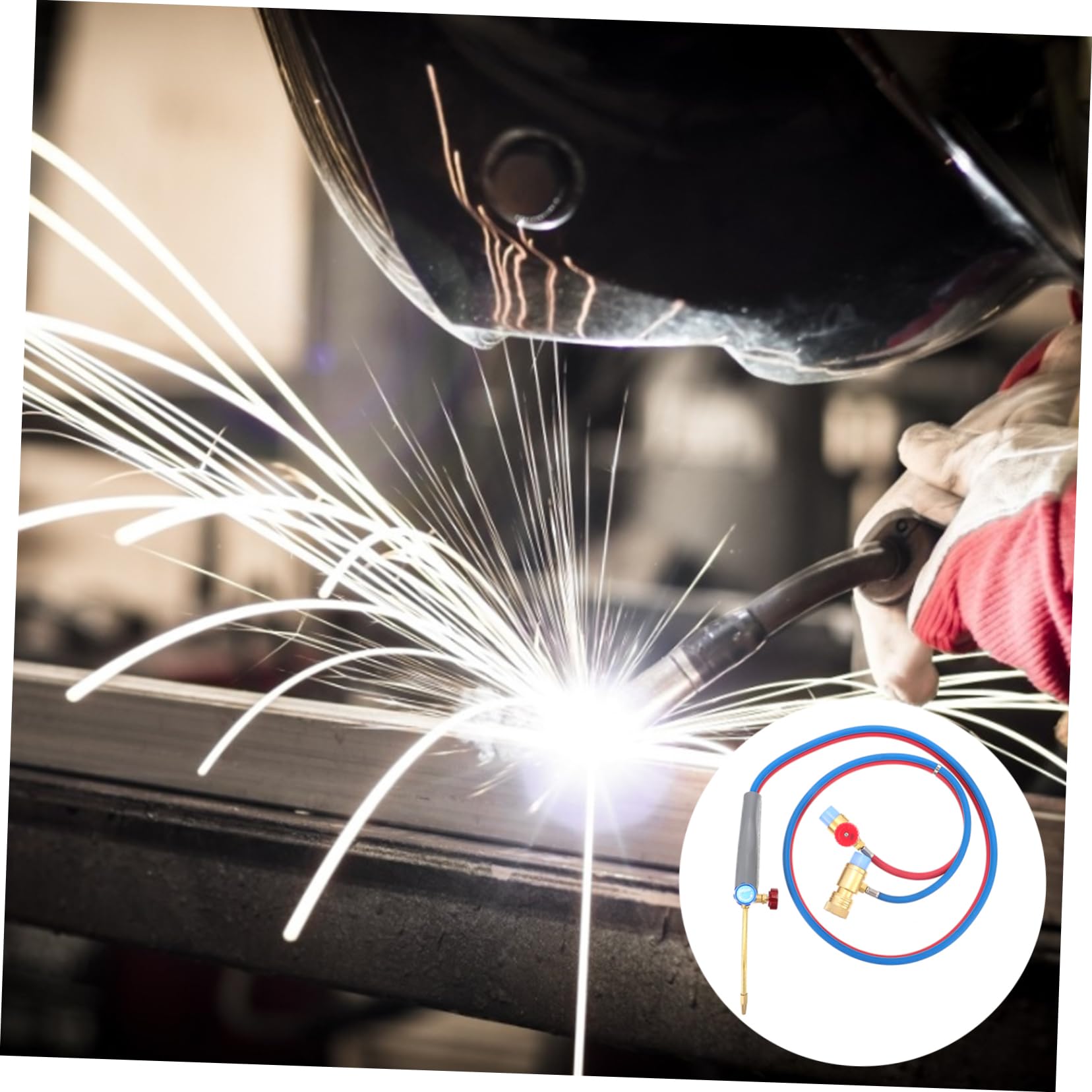 HOMSFOU Kleiner Sauerstoff Propangas Schweißbrenner Mit Ergonomischem Griff Langlebiges Metall Rutschfest Für Schmuck Elektronik Auto Und Haushaltsreparaturen 2m Schlauch