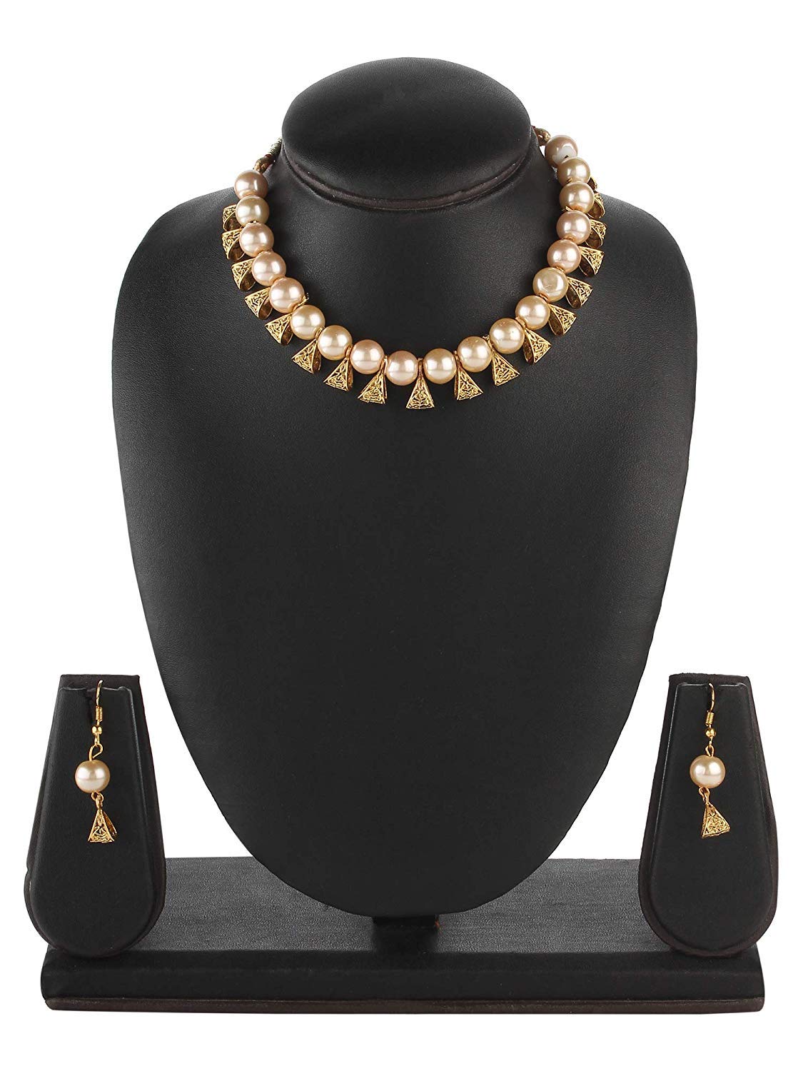 18K Plated Stylish Pearl Choker Necklace Set