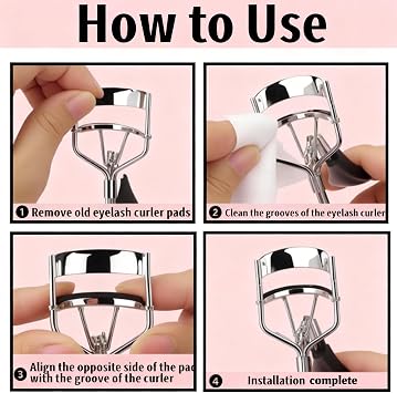 100Pack Compatible with Shu uemura Eyelash Curler Refills,Silicone Rubber Eye Lash Curlers Refill Compatible with Shuemura Eyelash Curler Refill Pads,Black.