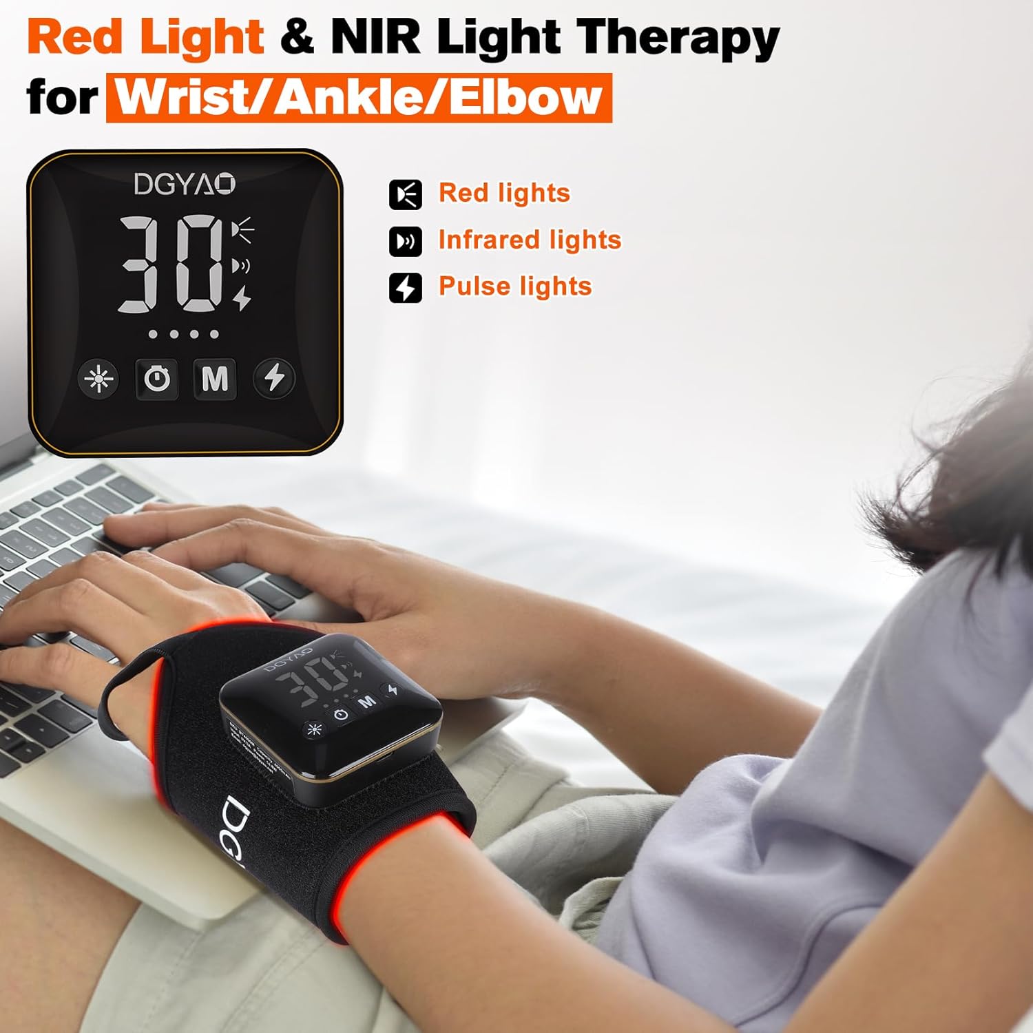 TUOB Red Light Therapy for Ankle Pain Relief, 660nm & 850nm Near Infrared Light Therapy Wrap for Ankle, Elbow, Wrist Joint Pain Relief and Muscle Relax - Image 5
