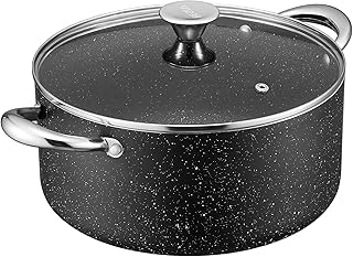 BEZIA 6 Quart Nonstick Stock Pot with Lid, Induction Cooking Pot Soup Po...