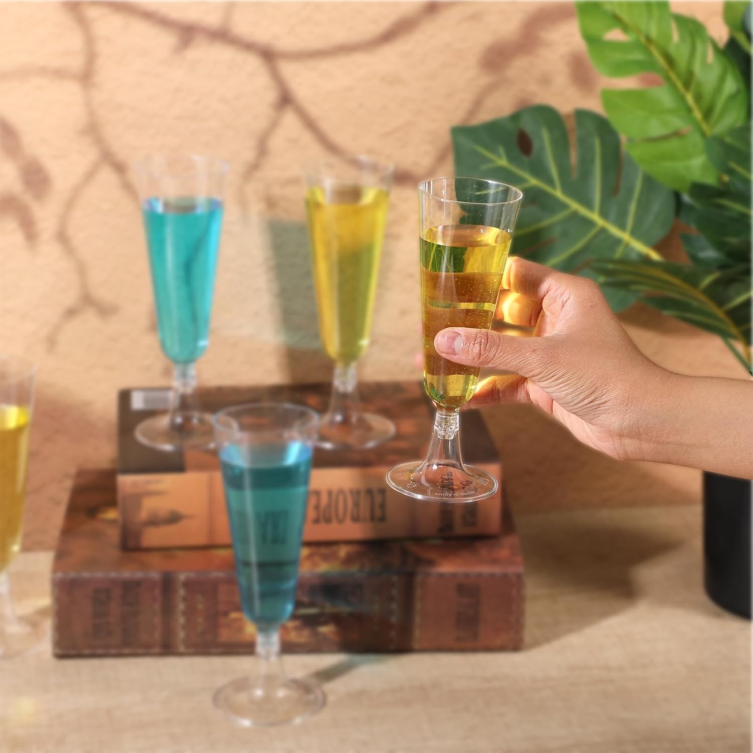 50Pack 4.5oz Plastic Champagne Flutes – Elegant Disposable Toasting Glasses for Weddings, Parties & Celebrations – Shatterproof & BPA-Free