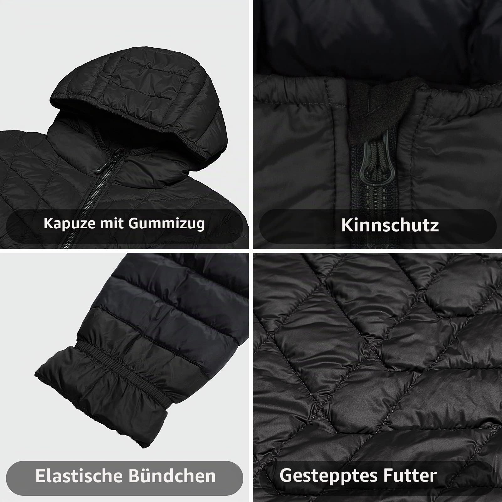 33,000ft Wintermantel Damen Steppmantel Leicht Parka Wasserdicht Winterjacke Langer Jacke Pufferjacke Warme Outdoorjacke Thermolite Steppjacke mit Kapuze