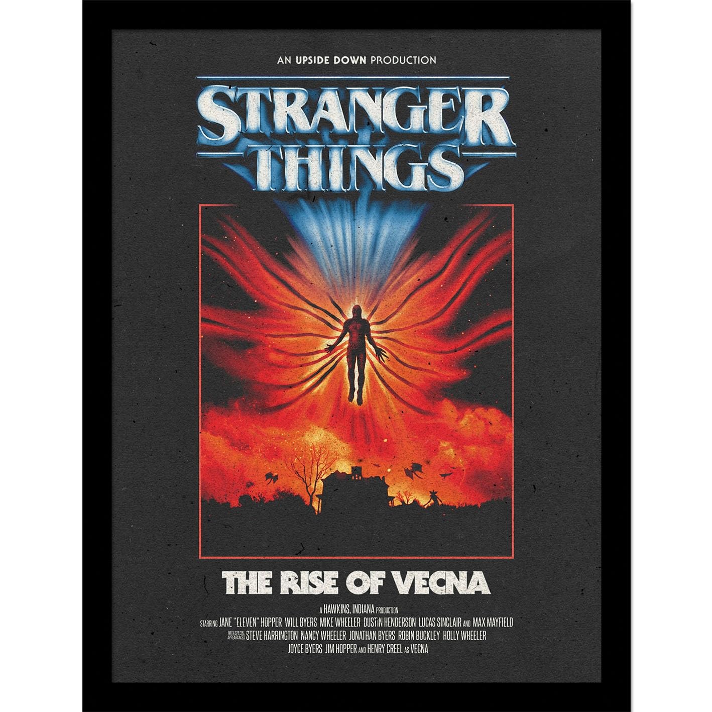 Pyramid International Stranger Things 5 (The Rise Of Vecna) Collector Print 30cm X 40cm Framed Collector Print, Official Licensed Netflix Wall Art Poster, Ready To Hang, One Size