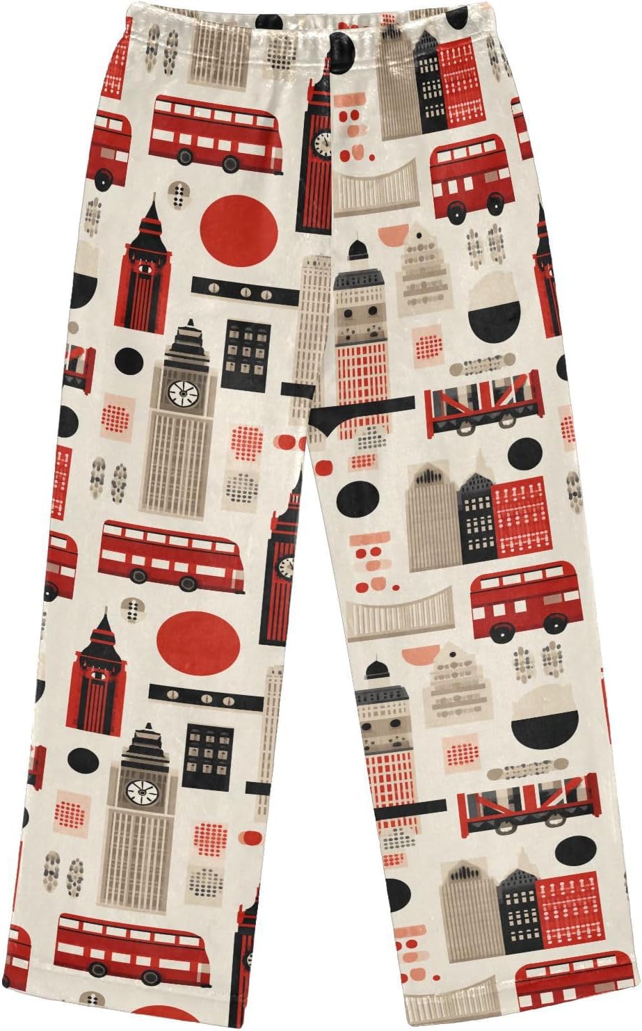 London Element Pattern Boys Pants for Kids Fleece Bottoms Long Jogger Pants Trousers with Pockets Size 6-14Y