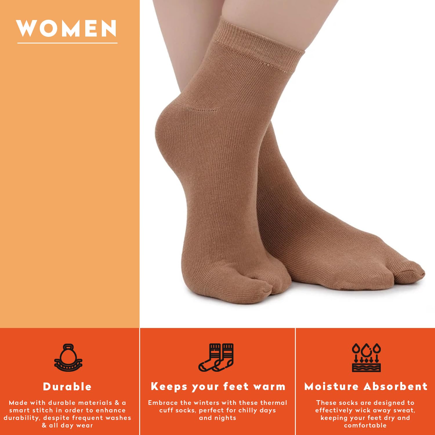 Supersox Ankle Length Thumb Socks for Women | Combed Cotton | Breathable, Moisture Absorbent & Anti-Odour | Extra Durable Welt | Comfortable for All-Day Wear | Pack of 3 2