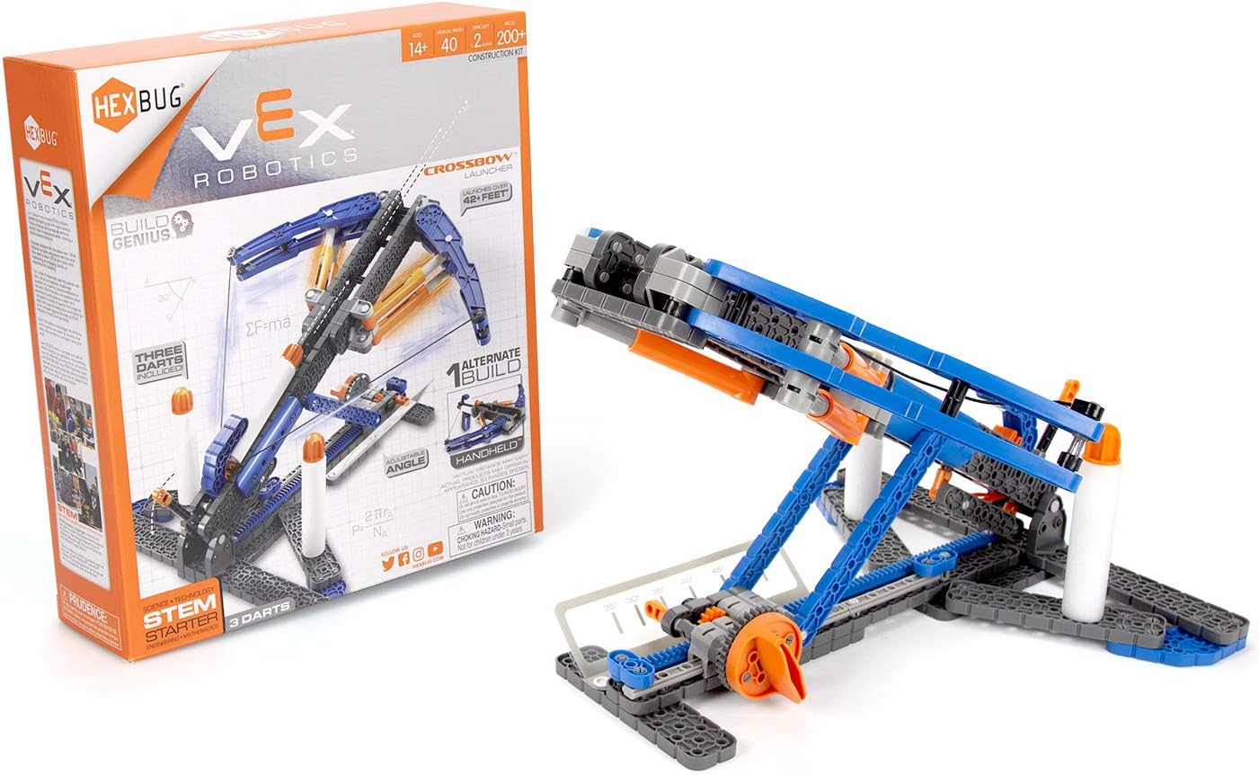 HEXBUG VEX Robotics Crossbow 2.0, STEM Learning, Toys for Kids (Blue/Orange)