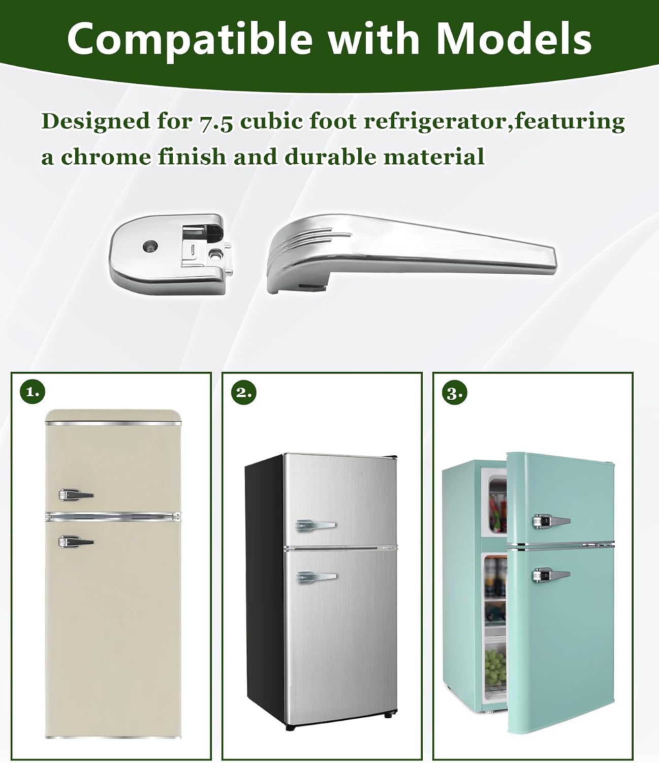 2 Pack Freezer Door Handle Replacement Compatible with Frigidaire EFR751 Refrigerator/Freezer Combo