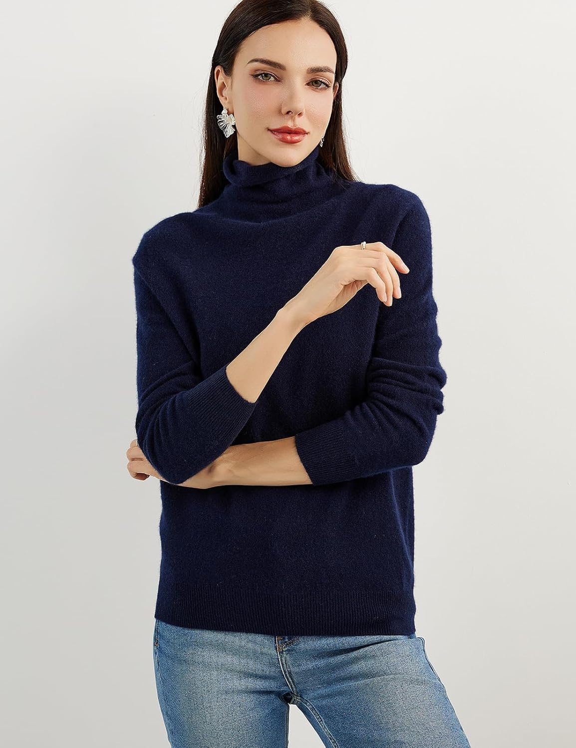 Chanyarn 100% Pure Cashmere Women's Sweater Turtleneck Long Sleeve Warm Soft 2025 Fall Winter Knit Pullover - Image 4