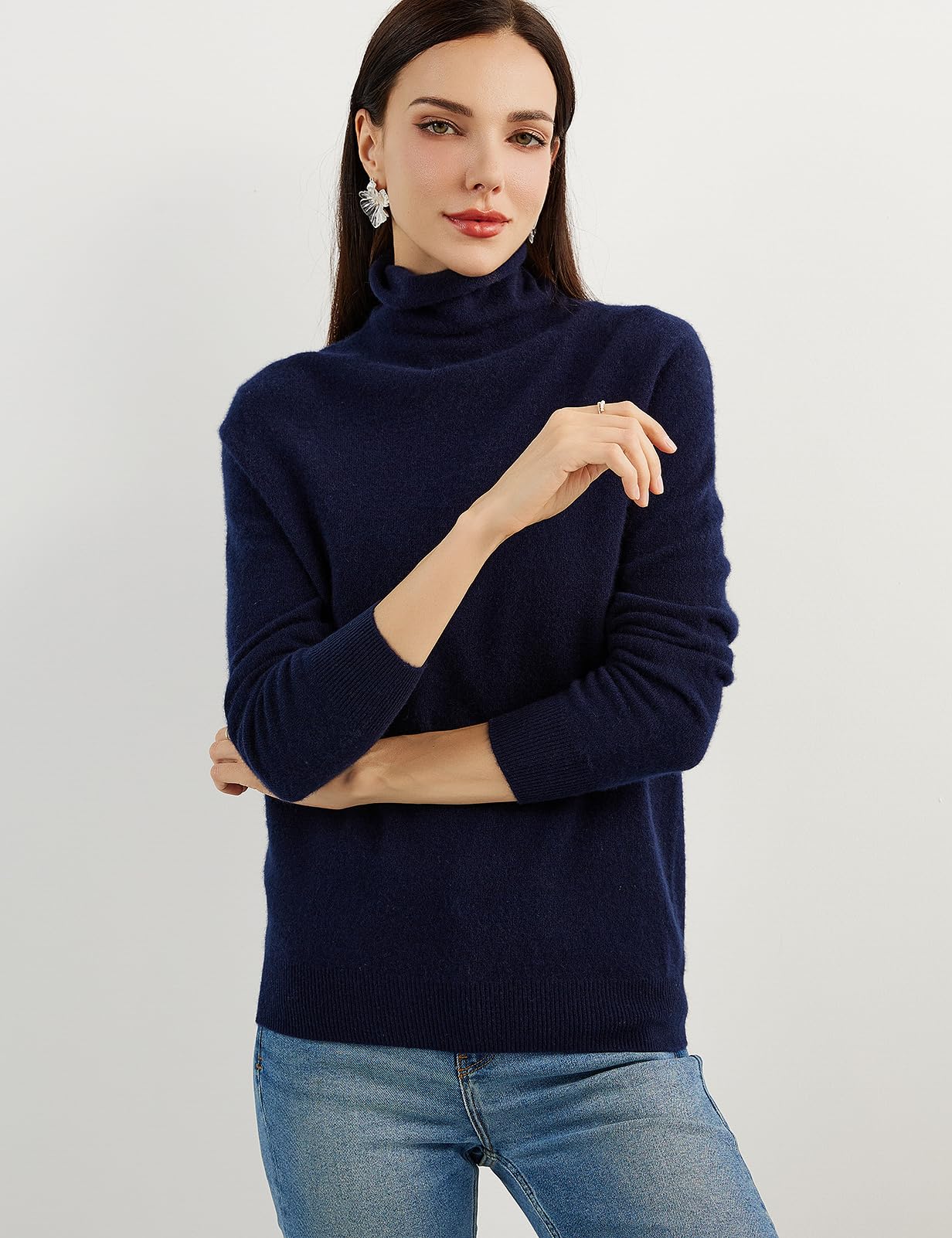Chanyarn 100% Reiner Kaschmir Damen Pullover Rollkragen Langarm Warm Weich 2025 Herbst Winter Strickpullover