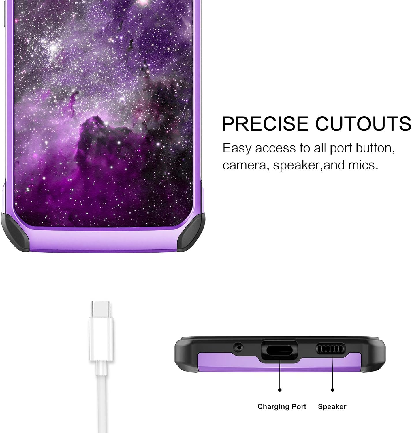 BENTOBEN Samsung S20 FE Case, Galaxy S20 FE Case, Glow in The Dark Dual Layer Hybrid Hard PC Soft TPU Rubber Rugged Anti-Slip Shockproof Protective Cases for Samsung Galaxy S20 FE 4G/5G, Nebula