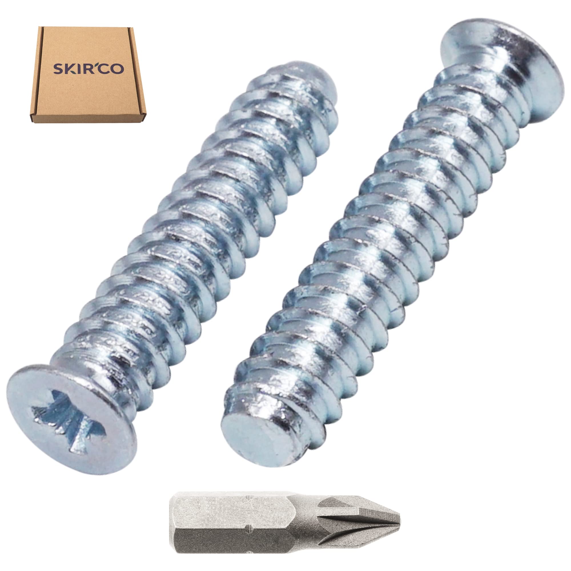 SKIR'CO (50 pcs) Zinc Plated Euro Screws 6.2 x 30 mm, Drawer Runner Screws, Flat Countersunk Head, Hinge Screws - Image 2